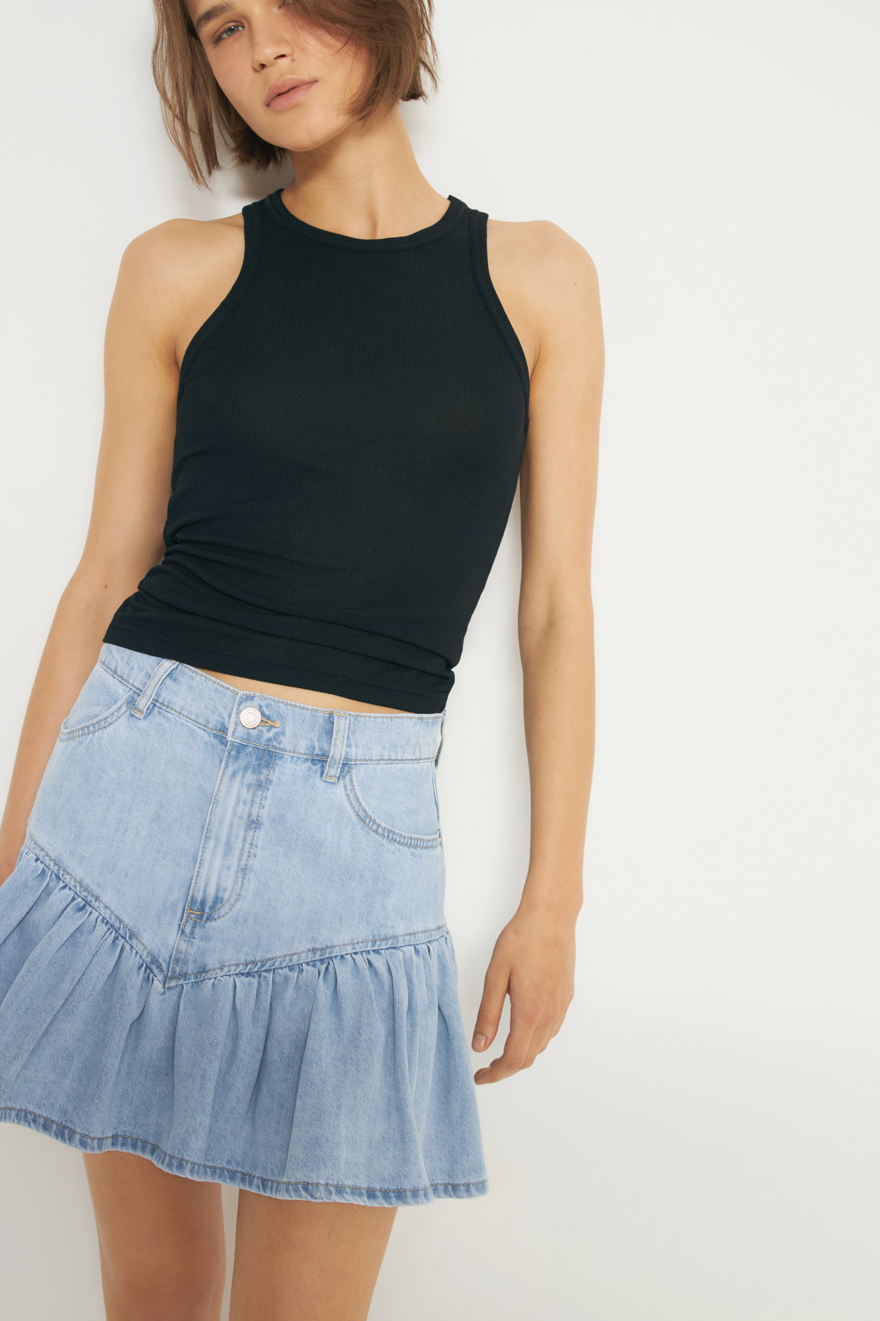 【PORTERNA】Wink color matching short skirt PORTERNA】Wink color matching short skirt (PORTERNA/ミニ