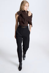 CROPPED CARROT FIT TROUSERS WITH DARTS